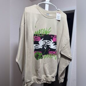 Gildan Cream Crewneck Sweater Smashing Pumpkins
